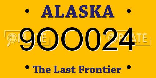 9OO024 Alaska License Plate