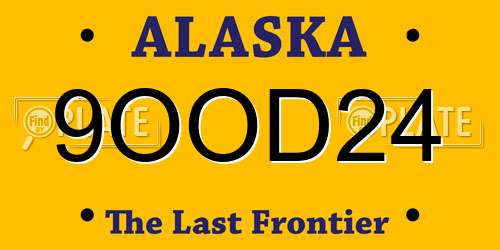 9OOD24 Alaska License Plate