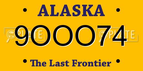 9OOO74 Alaska License Plate