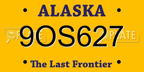 9OS627 Alaska License Plate