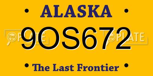 9OS672 Alaska License Plate