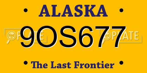 9OS677 Alaska License Plate