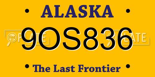 9OS836 Alaska License Plate