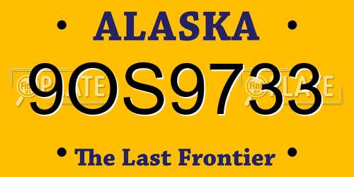9OS9733 Alaska License Plate