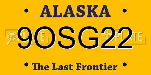 9OSG22 Alaska License Plate