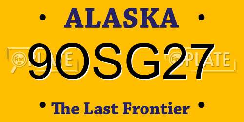 9OSG27 Alaska License Plate