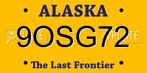 9OSG72 Alaska License Plate