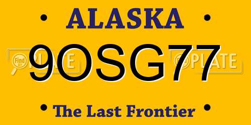 9OSG77 Alaska License Plate