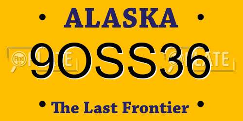 9OSS36 Alaska License Plate
