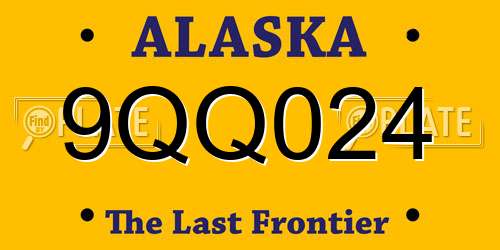 9QQ024 Alaska License Plate