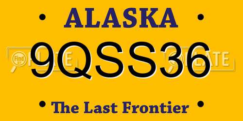 9QSS36 Alaska License Plate