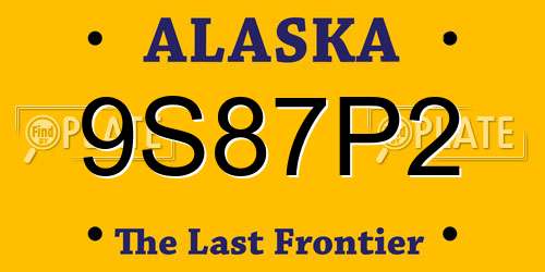 9S87P2 Alaska License Plate