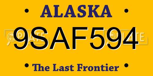 9SAF594 Alaska License Plate