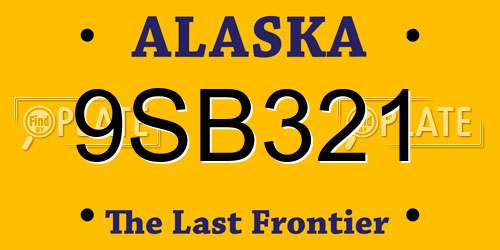 9SB321 Alaska License Plate