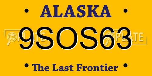 9SOS63 Alaska License Plate