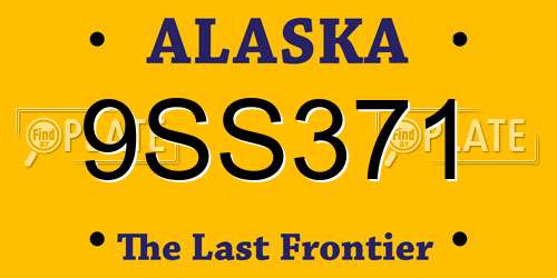 9SS371 Alaska License Plate