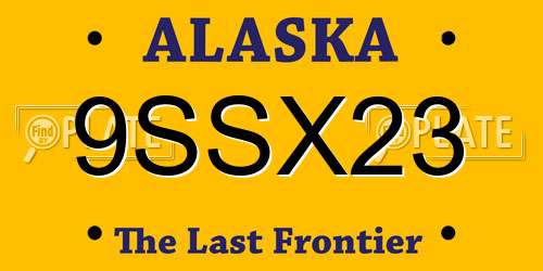 9SSX23 Alaska License Plate