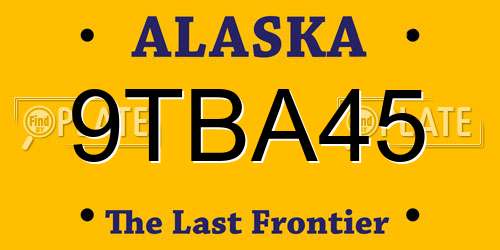 9TBA45 Alaska License Plate