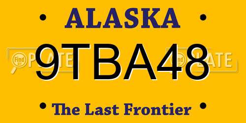9TBA48 Alaska License Plate