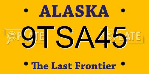 9TSA45 Alaska License Plate