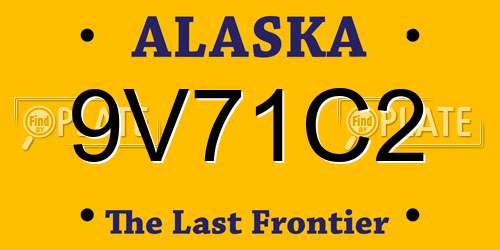 9V71C2 Alaska License Plate