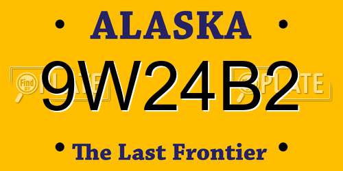 9W24B2 Alaska License Plate