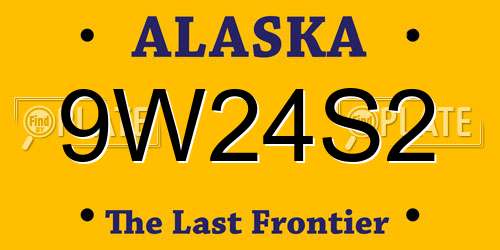 9W24S2 Alaska License Plate