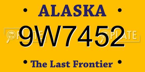 9W7452 Alaska License Plate