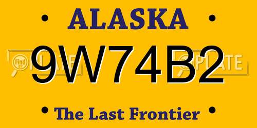 9W74B2 Alaska License Plate