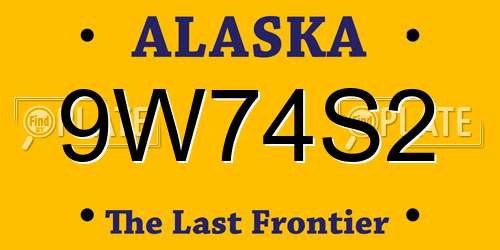 9W74S2 Alaska License Plate