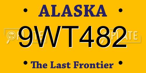 9WT482 Alaska License Plate