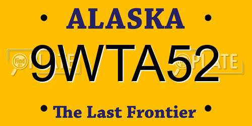 9WTA52 Alaska License Plate