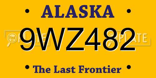 9WZ482 Alaska License Plate