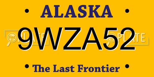 9WZA52 Alaska License Plate