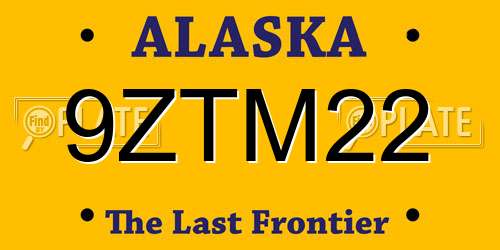 9ZTM22 Alaska License Plate
