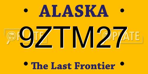 9ZTM27 Alaska License Plate