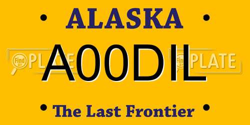 A00DIL Alaska License Plate