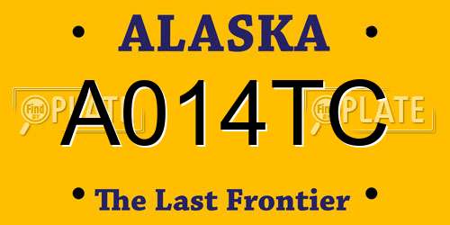 A014TC Alaska License Plate