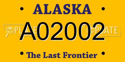 A02002 Alaska License Plate