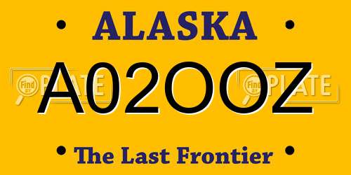 A02OOZ Alaska License Plate