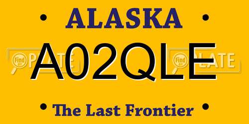 A02QLE Alaska License Plate