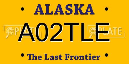 A02TLE Alaska License Plate
