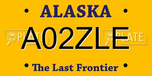A02ZLE Alaska License Plate