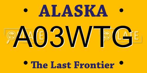 A03WTG Alaska License Plate