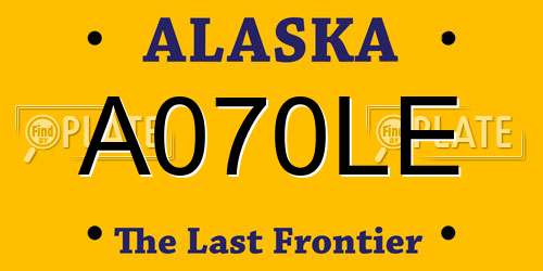 A070LE Alaska License Plate