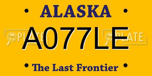 A077LE Alaska License Plate