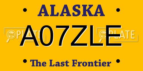 A07ZLE Alaska License Plate