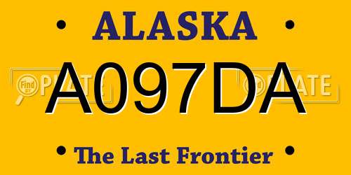 A097DA Alaska License Plate