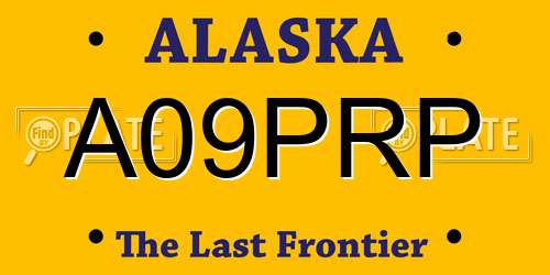 A09PRP Alaska License Plate
