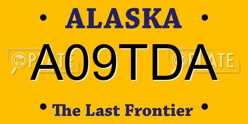 A09TDA Alaska License Plate